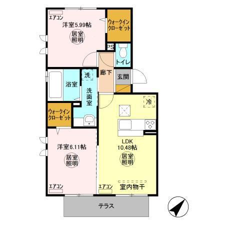 エルドラド(2LDK/1階)の間取り写真
