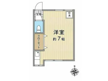 東田荘　A棟(ワンルーム)の間取り写真