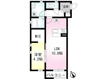 FELICITY(1LDK/2階)の間取り写真