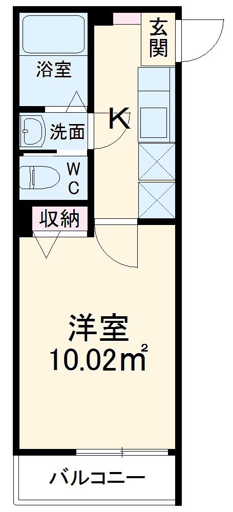 RAFFINE芝(1K/2階)の間取り写真