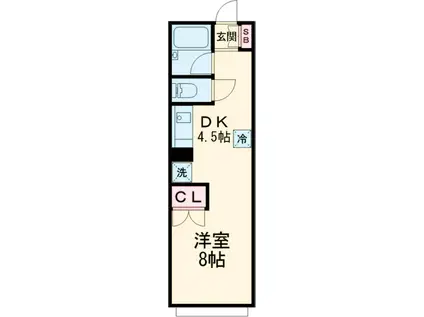 南大谷中島ビル(1DK/2階)の間取り写真