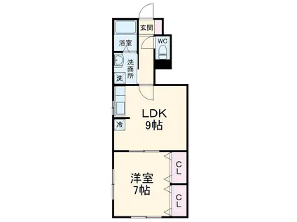 ナリトモ蘇我A(1LDK/1階)の間取り写真