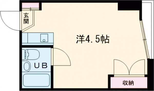 コーラルパレス(ワンルーム/2階)の間取り写真