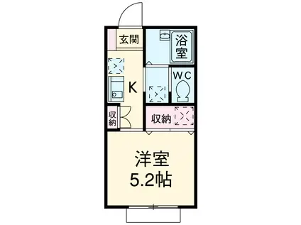 アイムタウン上祖師谷(1K/1階)の間取り写真