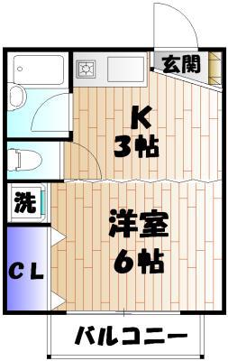 サンシティマンション(ワンルーム/3階)の間取り写真