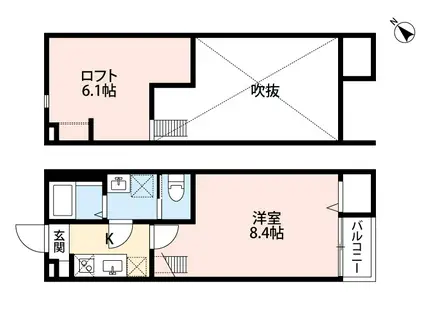 CARPE DIEM(1K/2階)の間取り写真