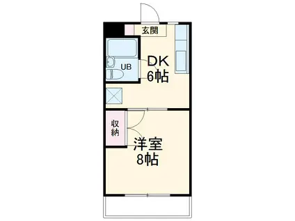 パークサイド中川(1DK/3階)の間取り写真