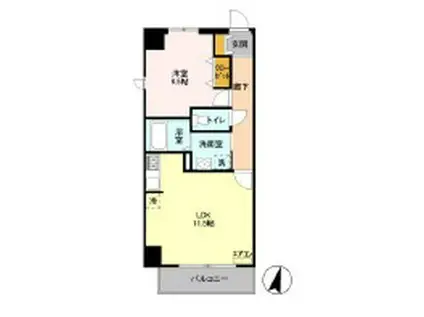 ドゥ・セードル(1LDK/5階)の間取り写真