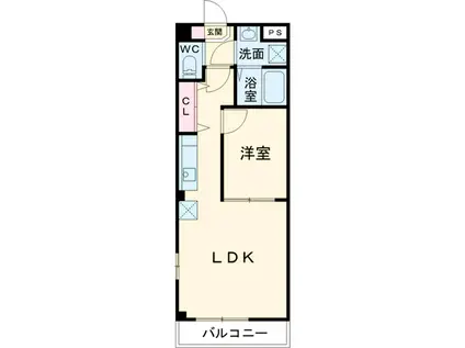 PRIME HILLS 千葉シティ(1LDK/5階)の間取り写真