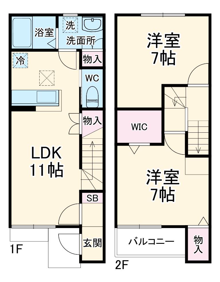 フルスフォルム(2LDK)の間取り写真