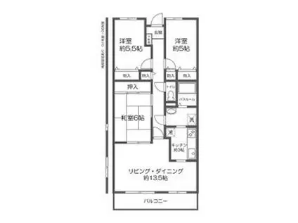 ノブレス幕張本郷2(3LDK/1階)の間取り写真
