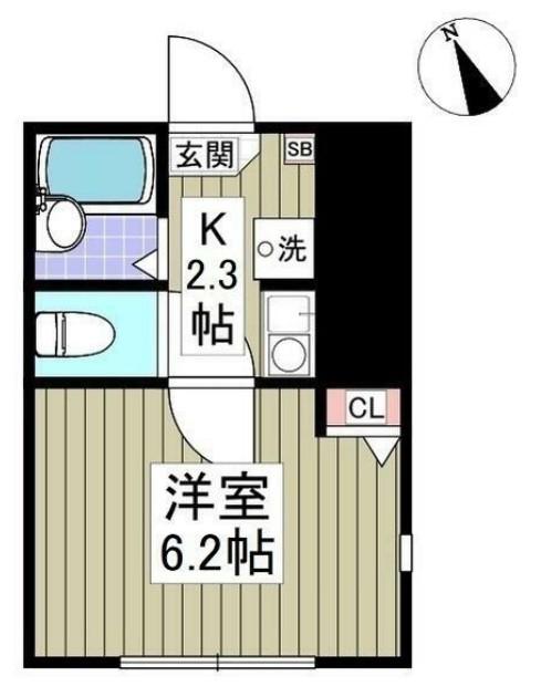 ASSETL(1K/1階)の間取り写真