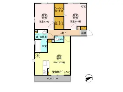 NEWRECENTE港南台(2LDK/3階)の間取り写真