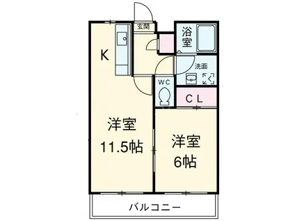 ピースコート(1LDK/1階)の間取り写真