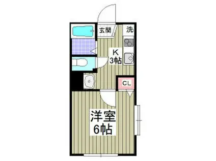 メゾンドジュネス大森台(1K/1階)の間取り写真