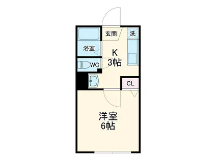 メゾンドジュネス大森台(1K/1階)の間取り写真