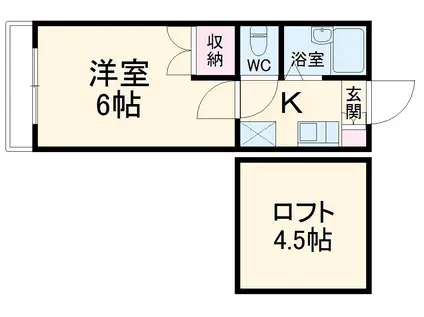 グリーン・ミューズ(1K/2階)の間取り写真
