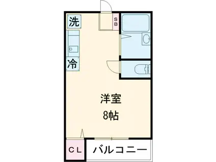 フラワーハイツ(ワンルーム/2階)の間取り写真