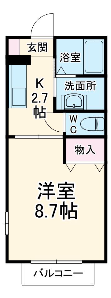 アルスハタゴ(1K/1階)の間取り写真