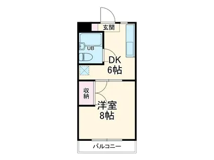 ジュネスタウン(1DK/2階)の間取り写真