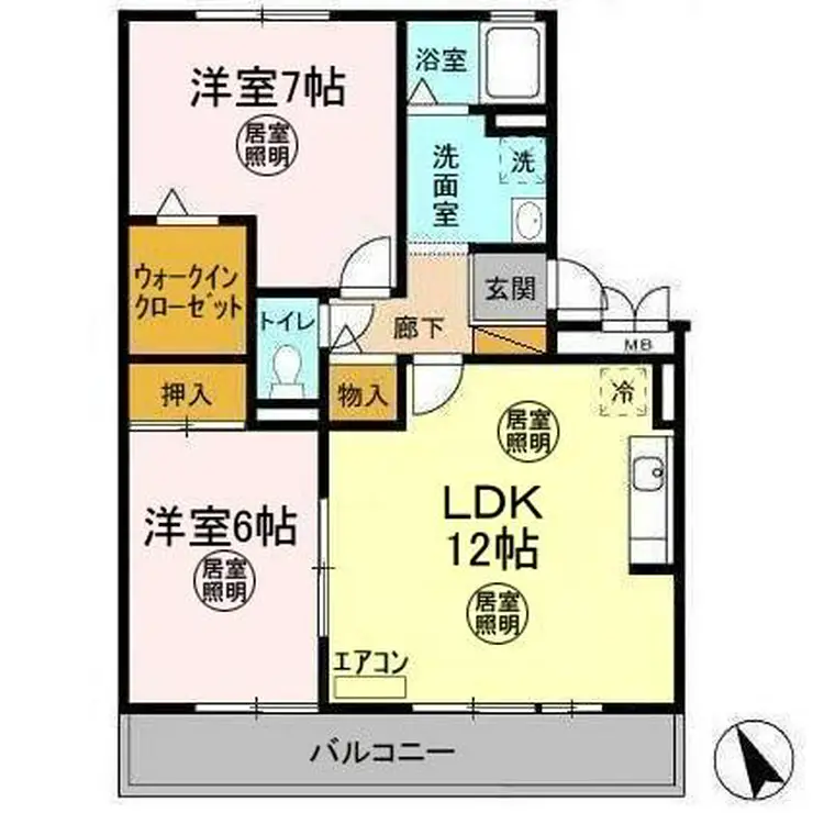 メゾンドォ渕谷 AB 1階階 間取り