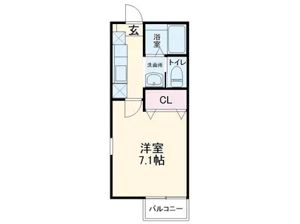 コンフォートONE(1K/2階)の間取り写真