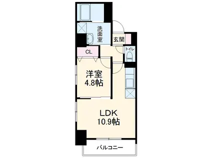 千葉中央・大庄マンション(1LDK/10階)の間取り写真