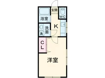 ハイツトシミ(1K/2階)の間取り写真