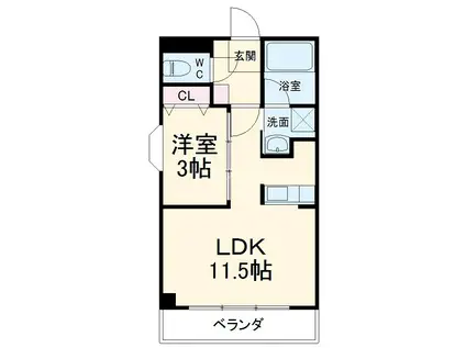 ヘルデンフィールズ2(1LDK/5階)の間取り写真