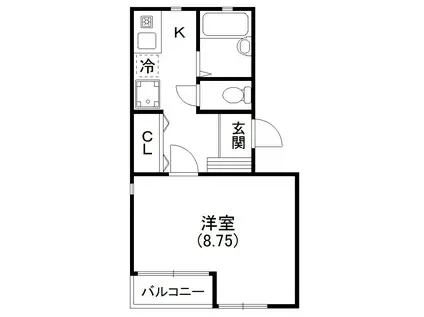 ユーフォルム(1K/2階)の間取り写真