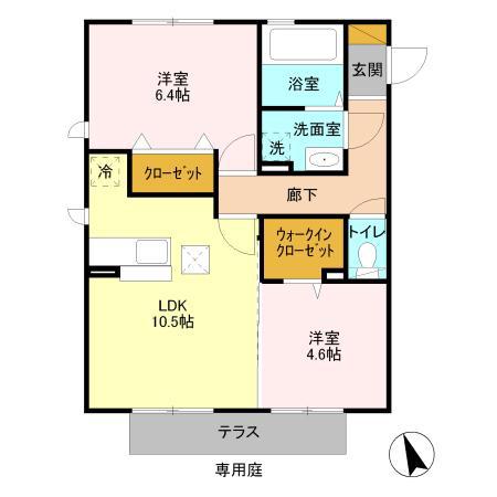 アーバンペア5(2LDK/1階)の間取り写真