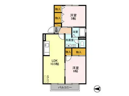 ドリームシティ(2LDK/2階)の間取り写真