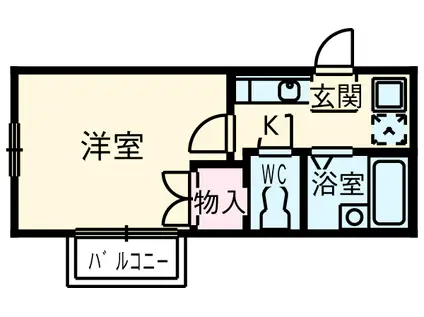 オークパレス(1K/2階)の間取り写真