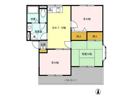 ヴァンベ-ル東川口Ⅲ(3DK/3階)の間取り写真