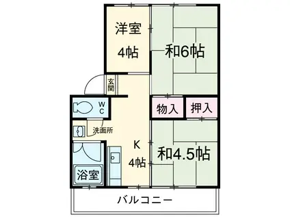 櫛田マンション(3DK/3階)の間取り写真