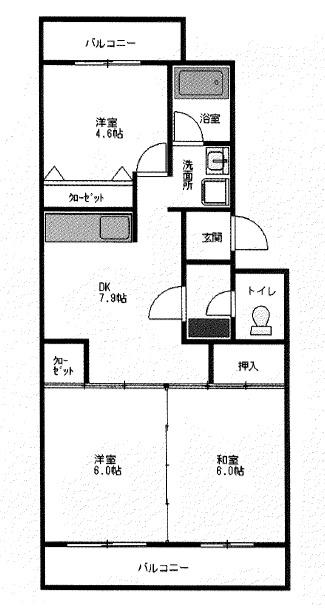 パル湯浅マンション(3DK/2階)の間取り写真