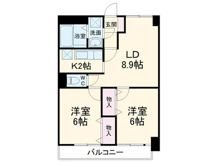 相模共永ビルⅠ(2LDK/4階)の間取り写真