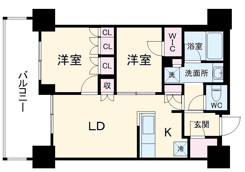 新日本EXビル(2LDK/7階)の間取り写真