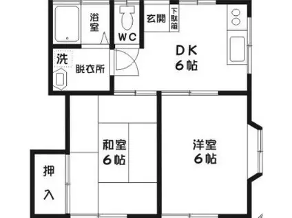 フォーレストハイツ(2DK/1階)の間取り写真