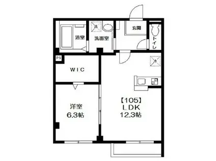 ビューノラメゾン(1LDK/1階)の間取り写真