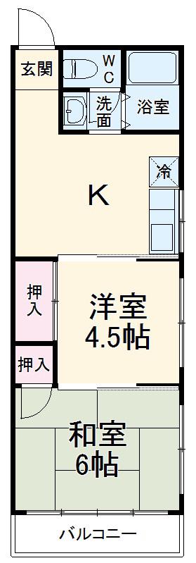 太平堂コーポ(2DK/2階)の間取り写真