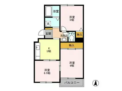 シャタル日吉台(3K/1階)の間取り写真