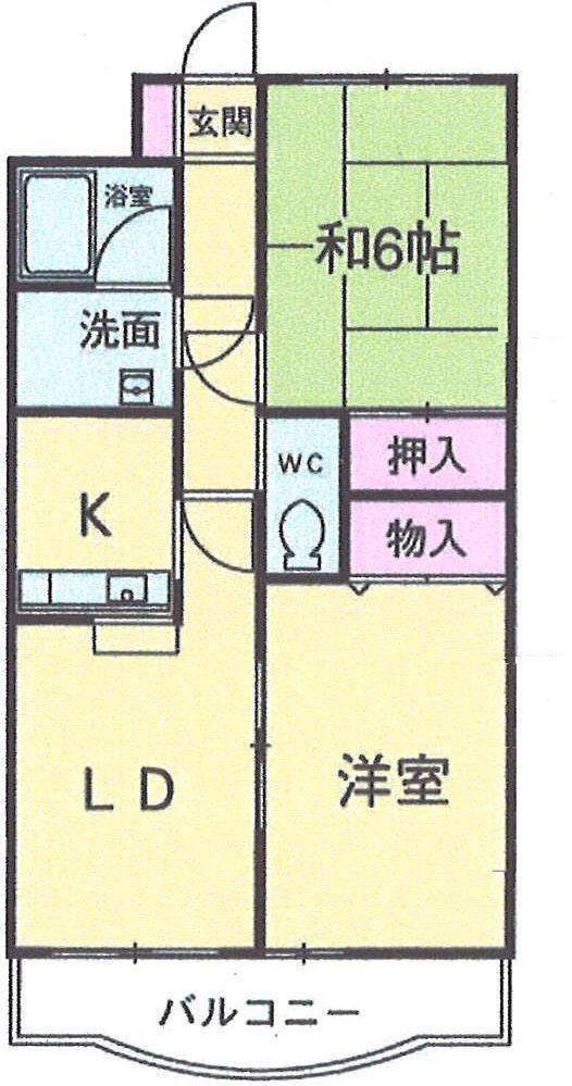 パストラル千葉(2LDK/2階)の間取り写真