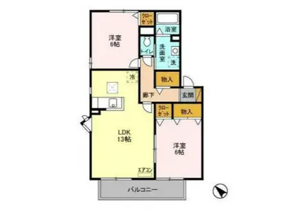 メイプルハウスCⅠ・Ⅱ・Ⅲ(2LDK/1階)の間取り写真