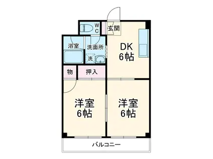 エクレール相南第2(2DK/4階)の間取り写真