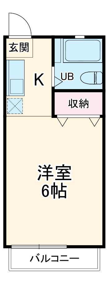 椿森ハイリビング1番館(1K/1階)の間取り写真