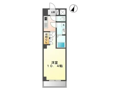 グリーンプレイス(1K/3階)の間取り写真