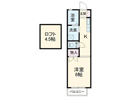 ロイヤル・タカラⅠ(ワンルーム/2階)の間取り写真