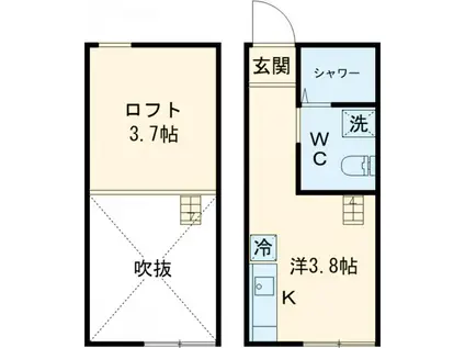 CREATION(ワンルーム/2階)の間取り写真