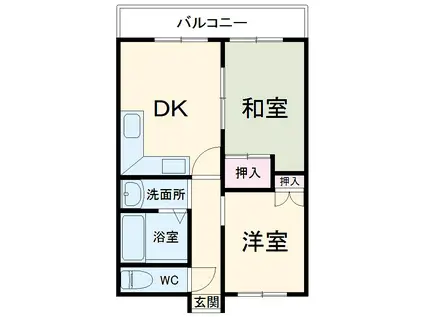 グランパレス(2DK/3階)の間取り写真
